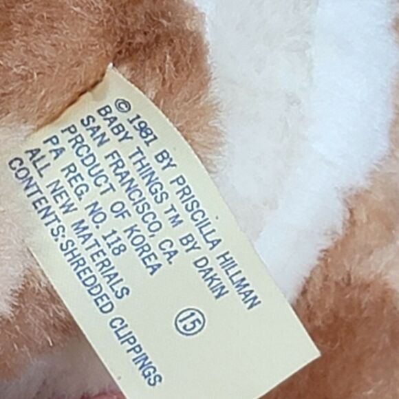 Christmas Mouse Plush Vintage Dakin Priscilla Hillman 1981 Stuffed Animal - Picture 11 of 11